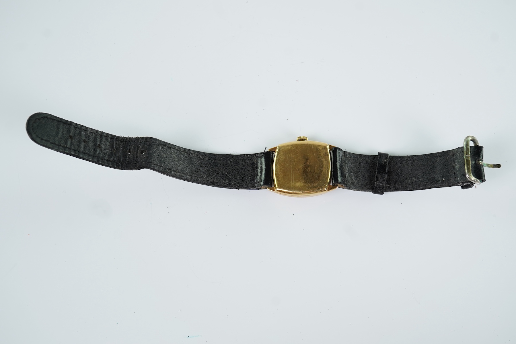 A gentleman's George V 18ct gold Rolex manual wind wrist watch